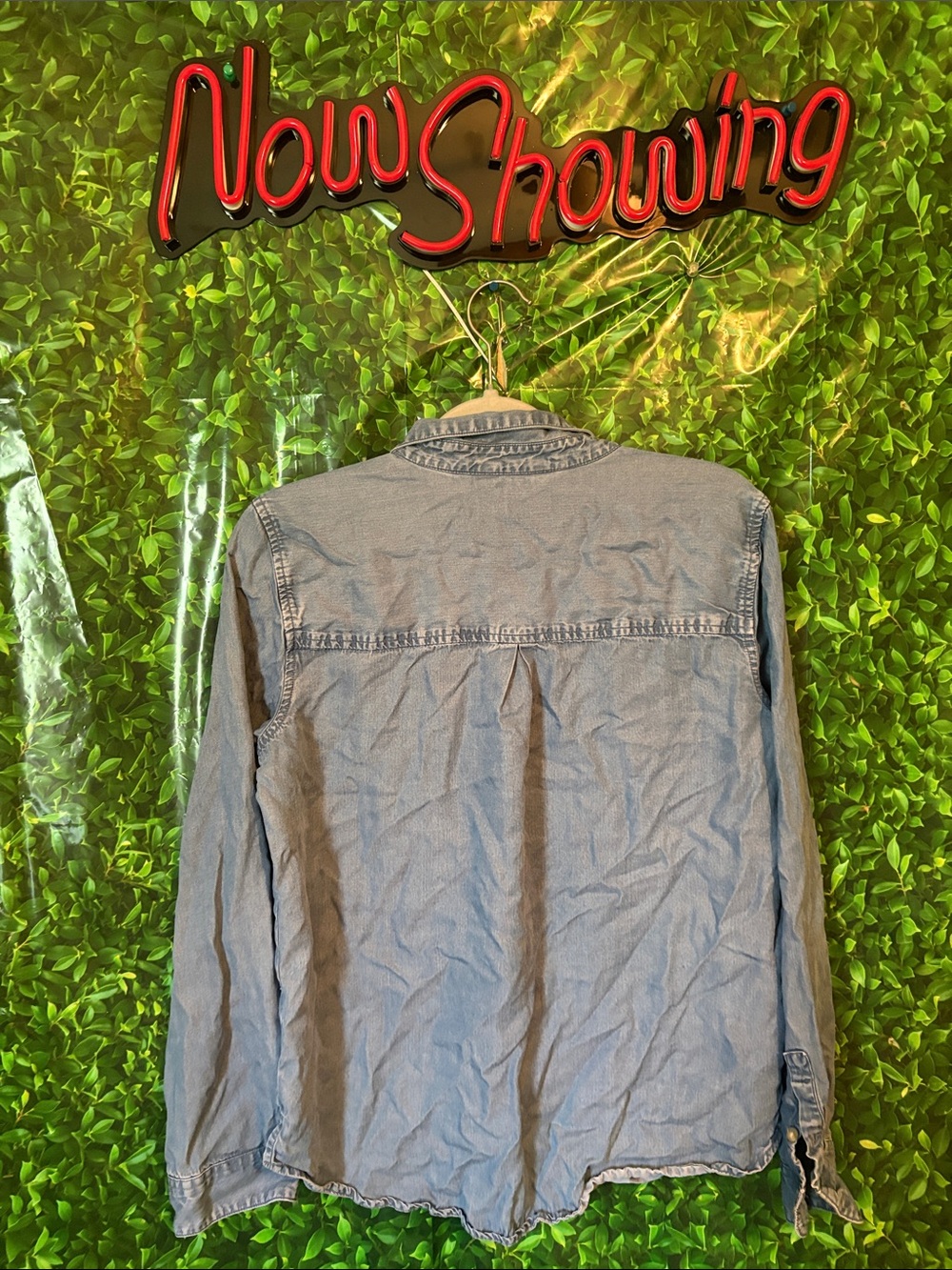 Womens Lucky  Button-Down Chambray Shirt - Picture 3 of 3